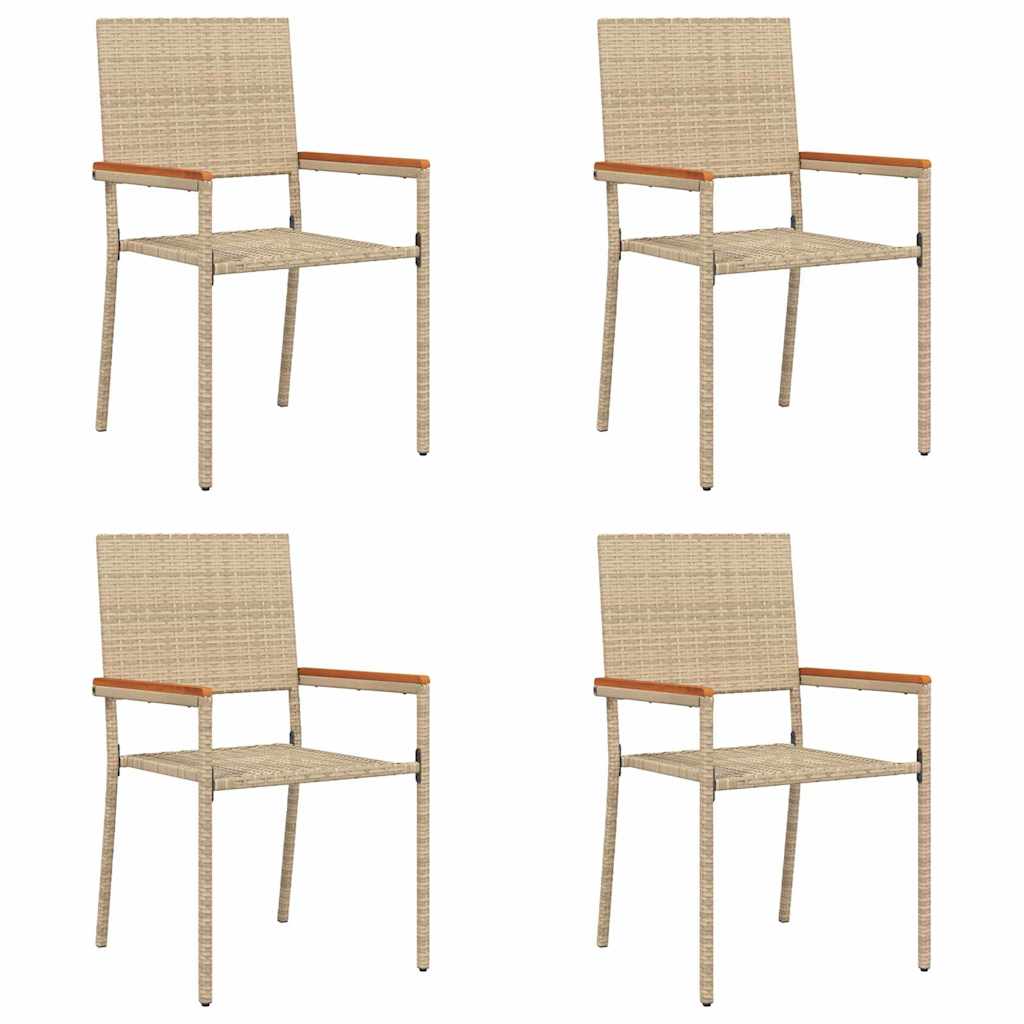 Trädgårds stapelbara stolar 4 pcs Kräm och brun 54 x 56 x 90 cm