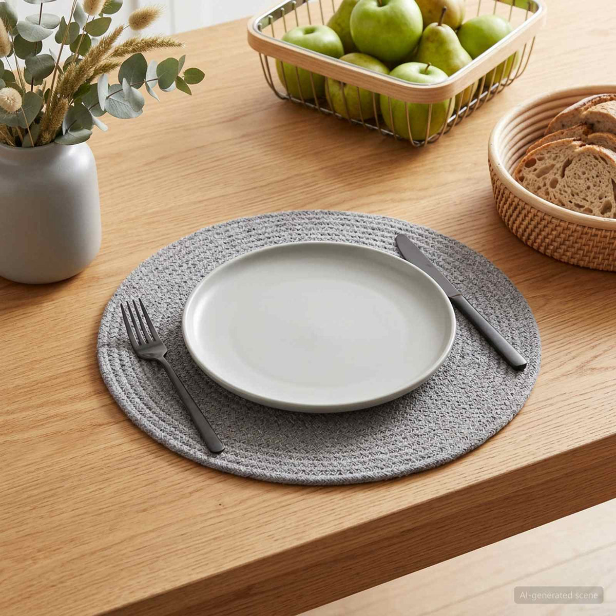 Jute Placemats 6 st Grå 100% Tossa Jute