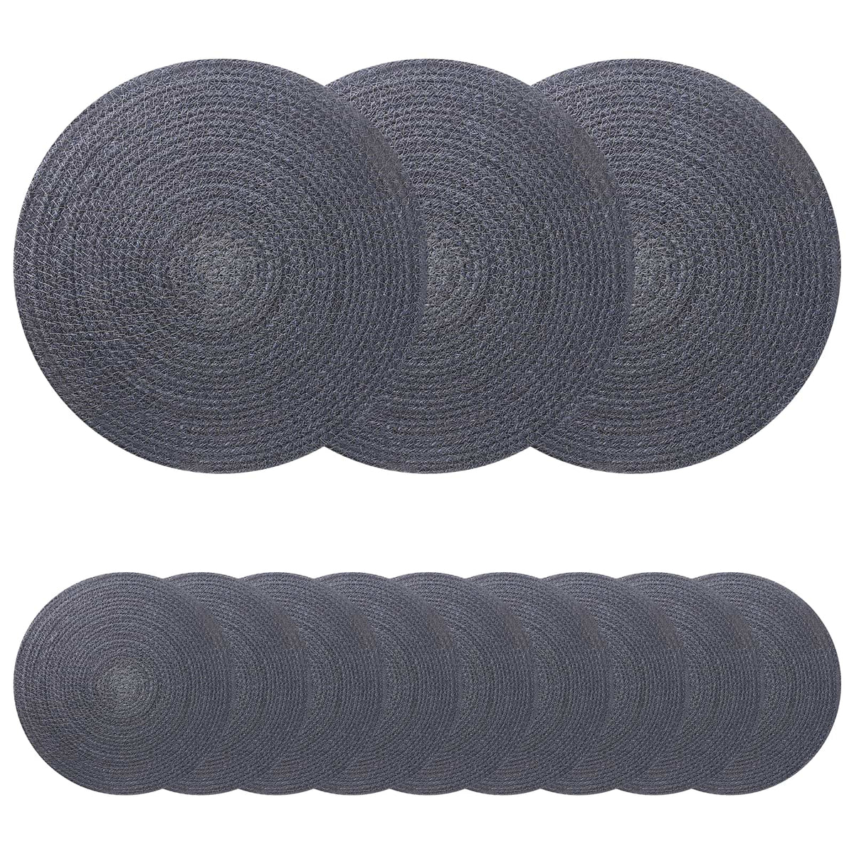 Jute Placemats 12 st Mörkgrå 100% Tossa Jute