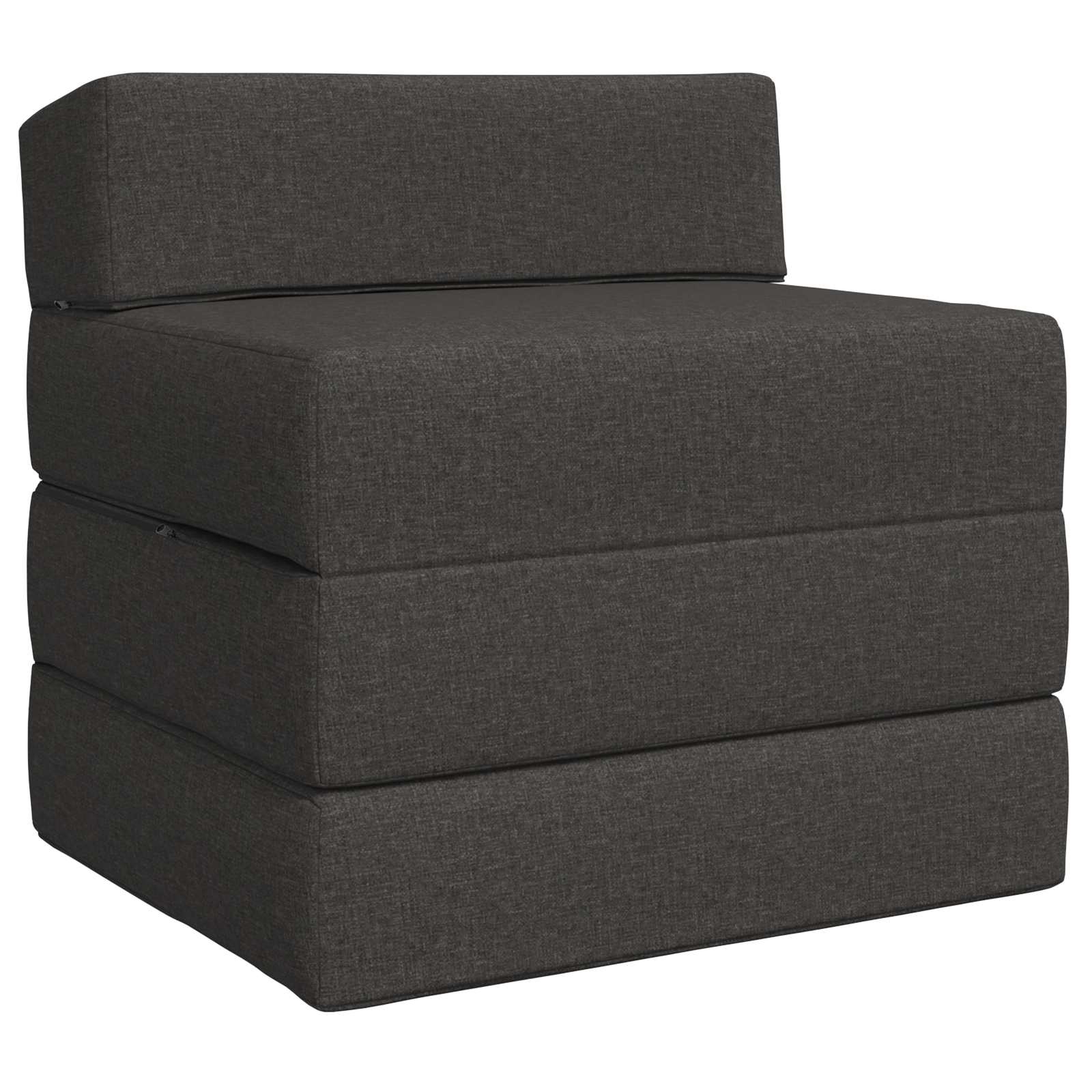 Fällbar Soffbed Mörkgrå 200 x 70 x 15 cm Tyg