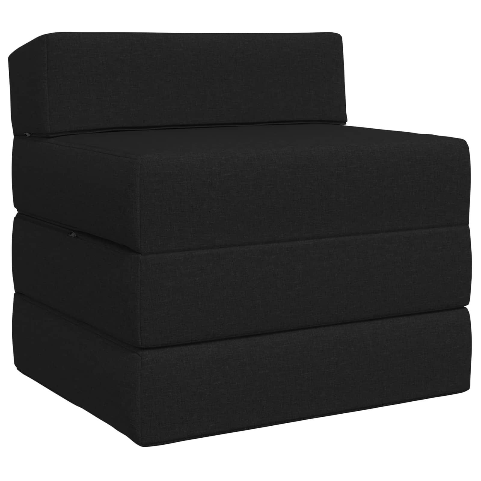 Fällbar Soffbed Svart 200 x 70 x 15 cm Tyg