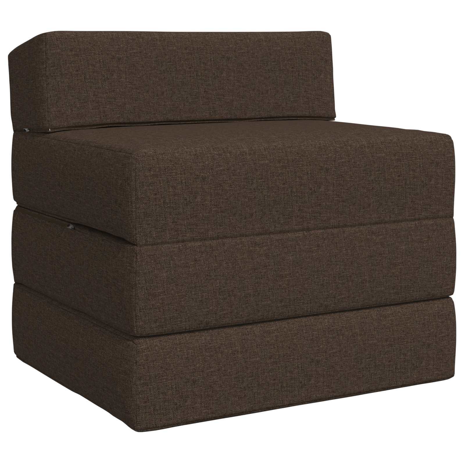 Fällbar Soffbed Taupe 200 x 70 x 15 cm Tyg