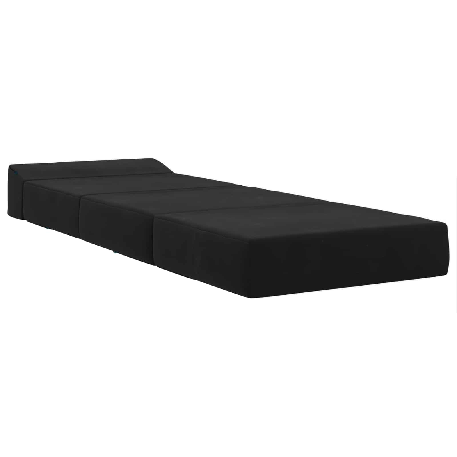Fällbar Soffbed Svart 200 x 70 x 15 cm Sammet
