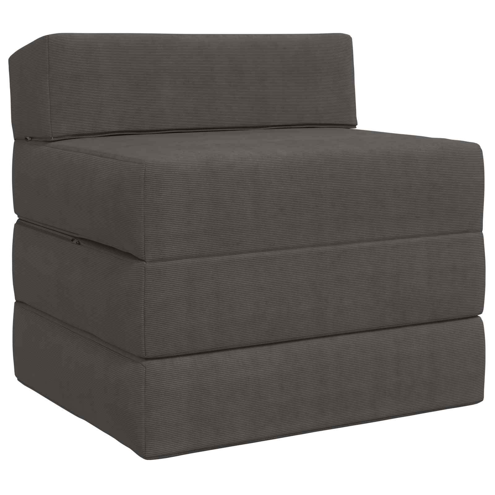 Fällbar Soffbed Mörkgrå 200 x 70 x 15 cm Kordread tyg