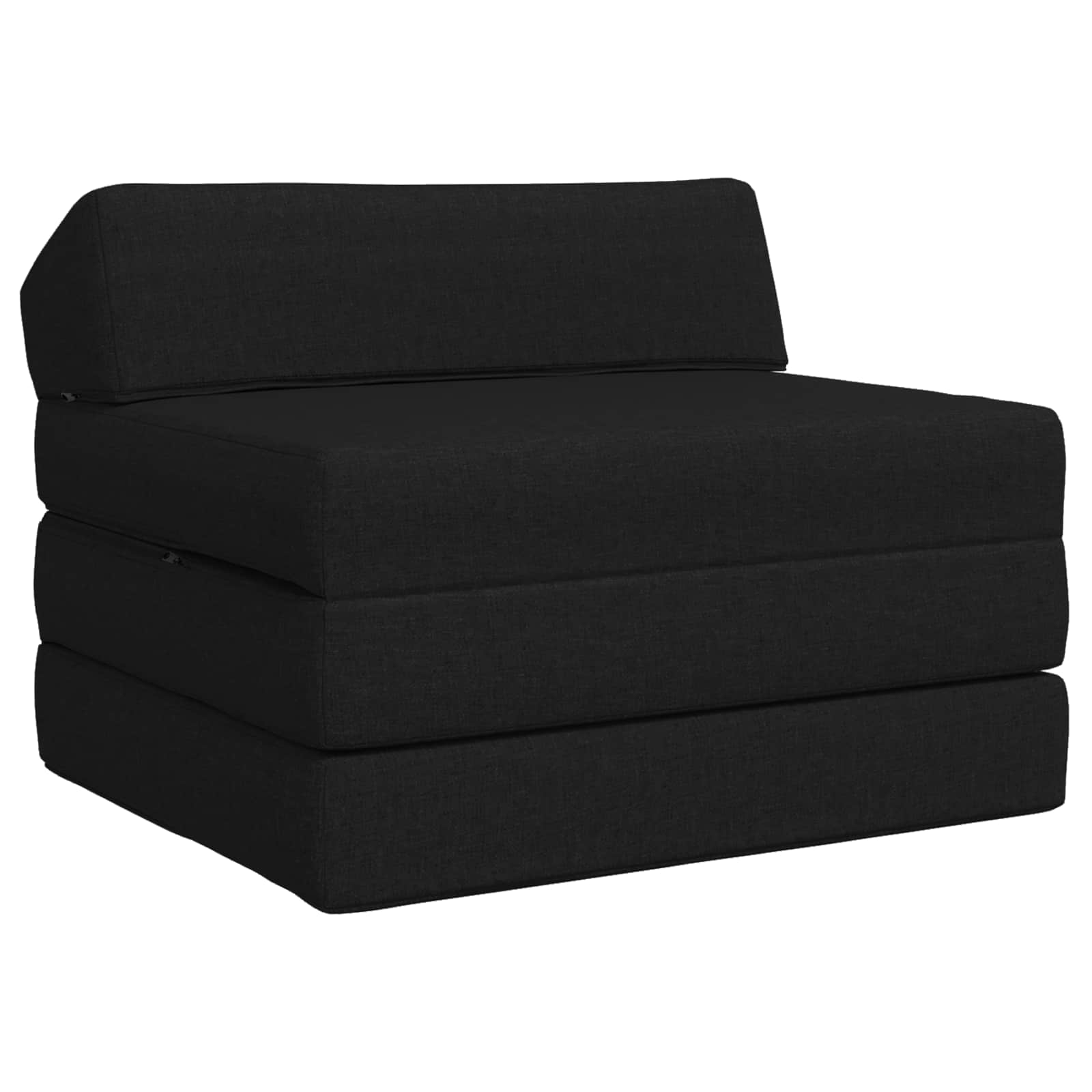 Fällbar Soffbed Svart 200 x 70 x 10 cm Tyg