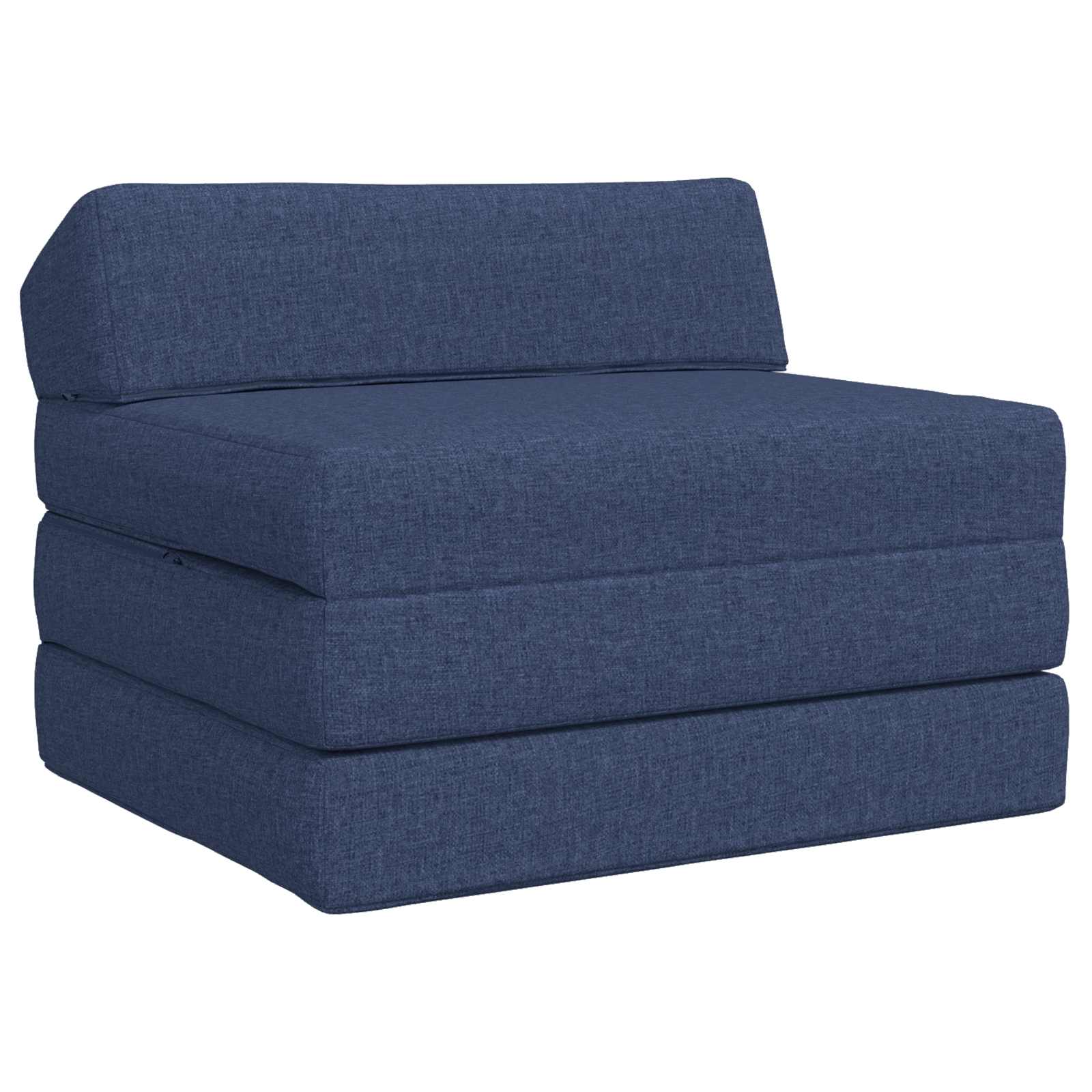 Fällbar Soffbed Blå 200 x 70 x 10 cm Tyg