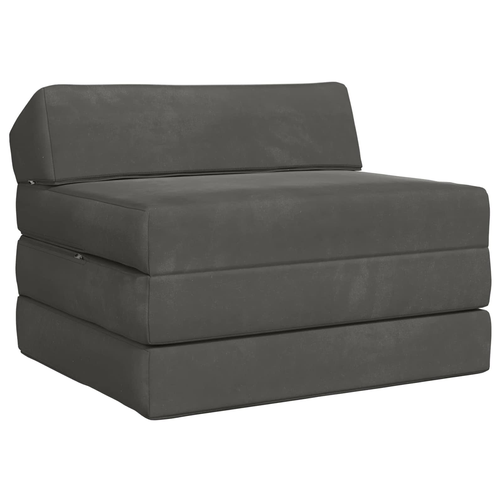 Fällbar Soffbed Mörkgrå 200 x 70 x 10 cm Sammet