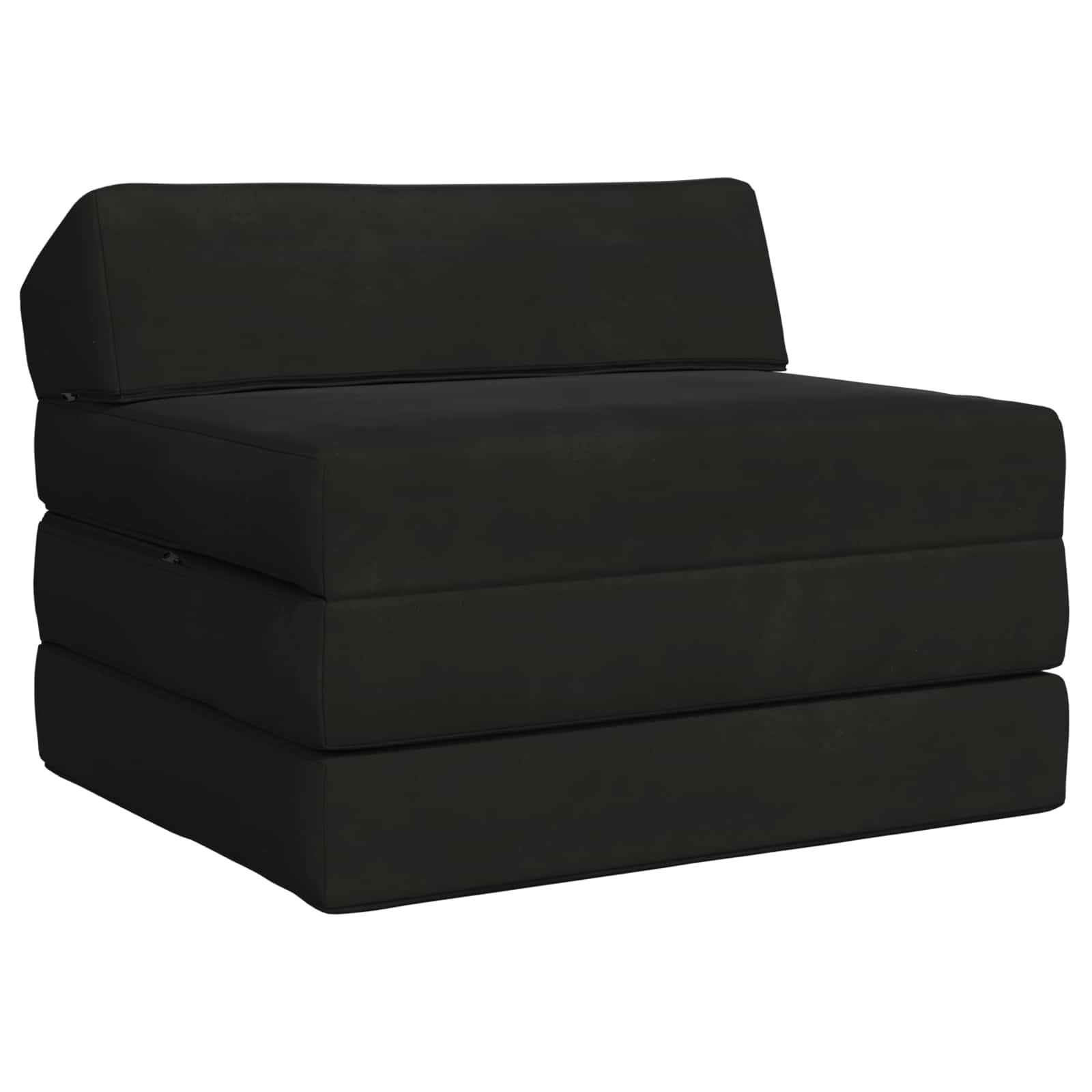 Fällbar Soffbed Svart 200 x 70 x 10 cm Sammet