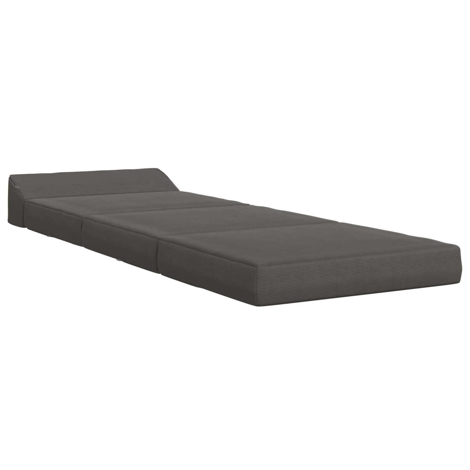 Fällbar Soffbed Mörkgrå 200 x 70 x 10 cm Kordread tyg
