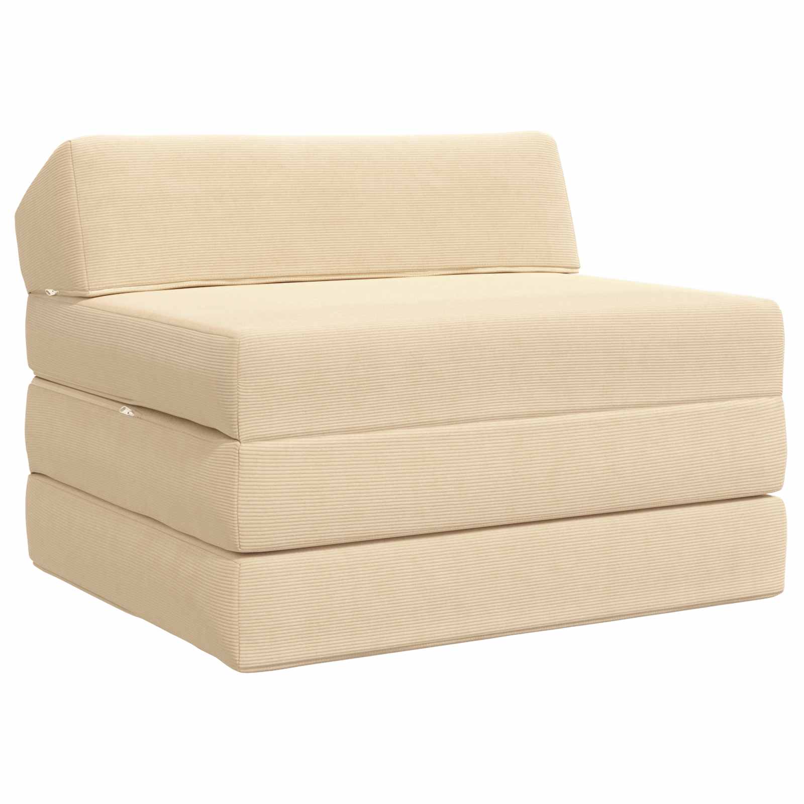 Fällbar Soffbed Gräddvit 200 x 70 x 10 cm Kordread tyg
