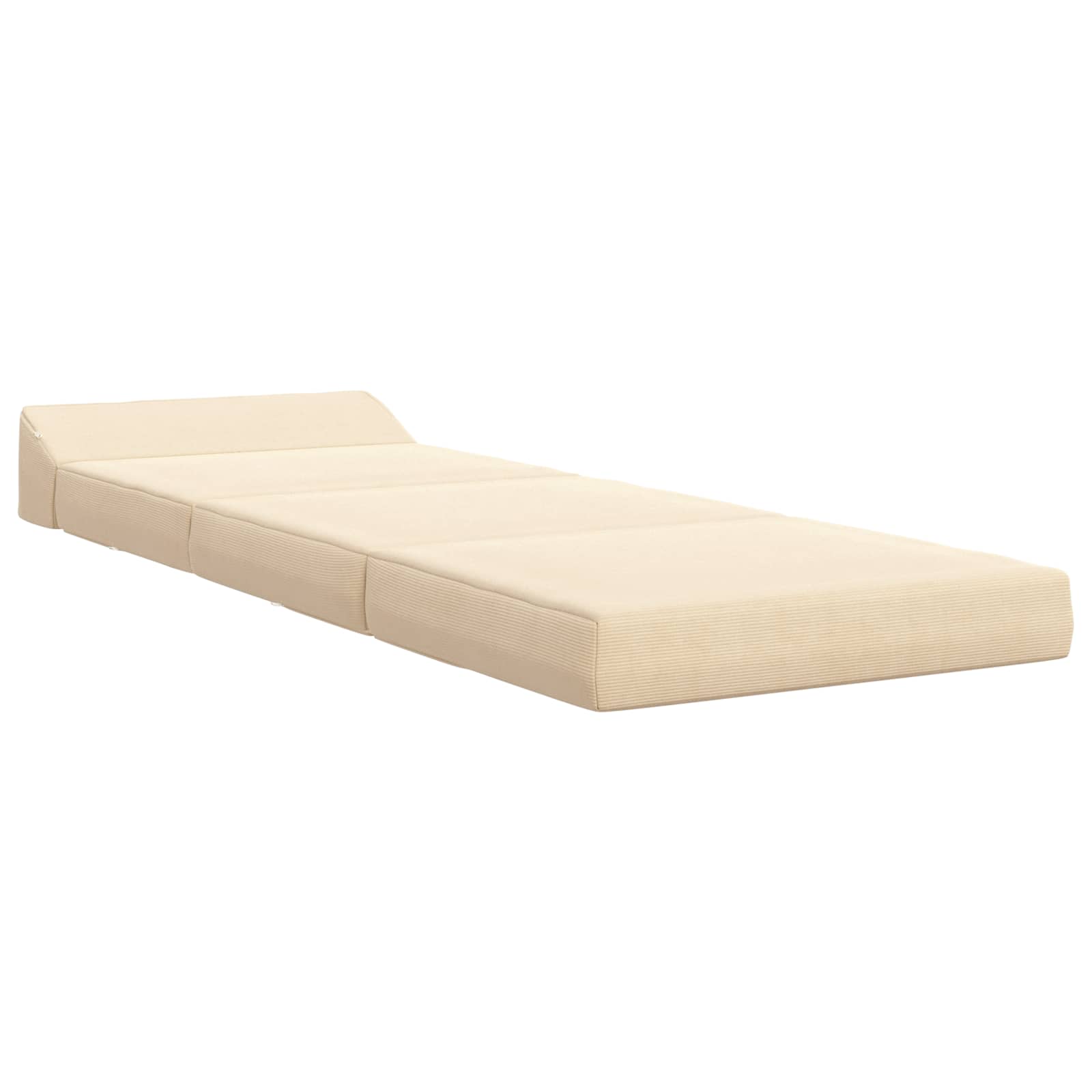 Fällbar Soffbed Gräddvit 200 x 70 x 10 cm Kordread tyg