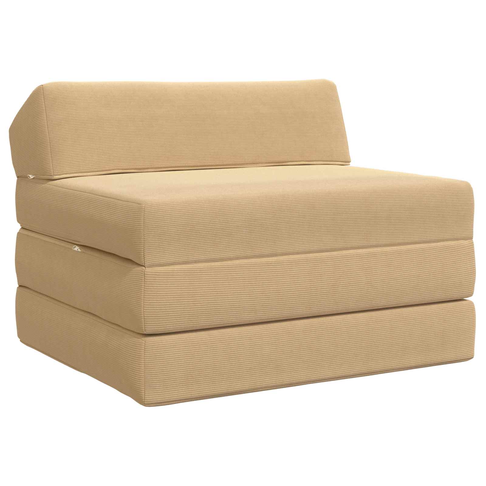 Fällbar Soffbed Ljust gröngrå 200 x 70 x 10 cm Kordread tyg