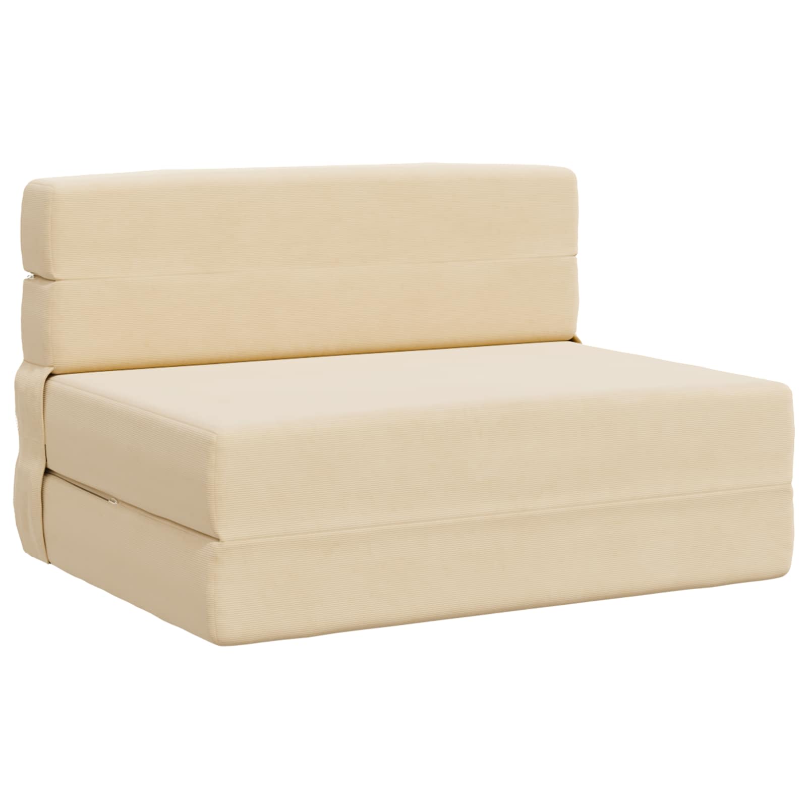 Fällbar Soffbed Gräddvit 70 x 72 x 60 cm Tyg