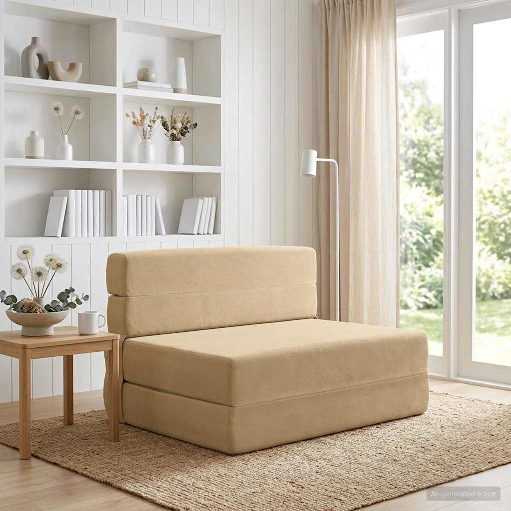 Fällbar Soffbed Grön grå 70 x 72 x 60 cm Tyg