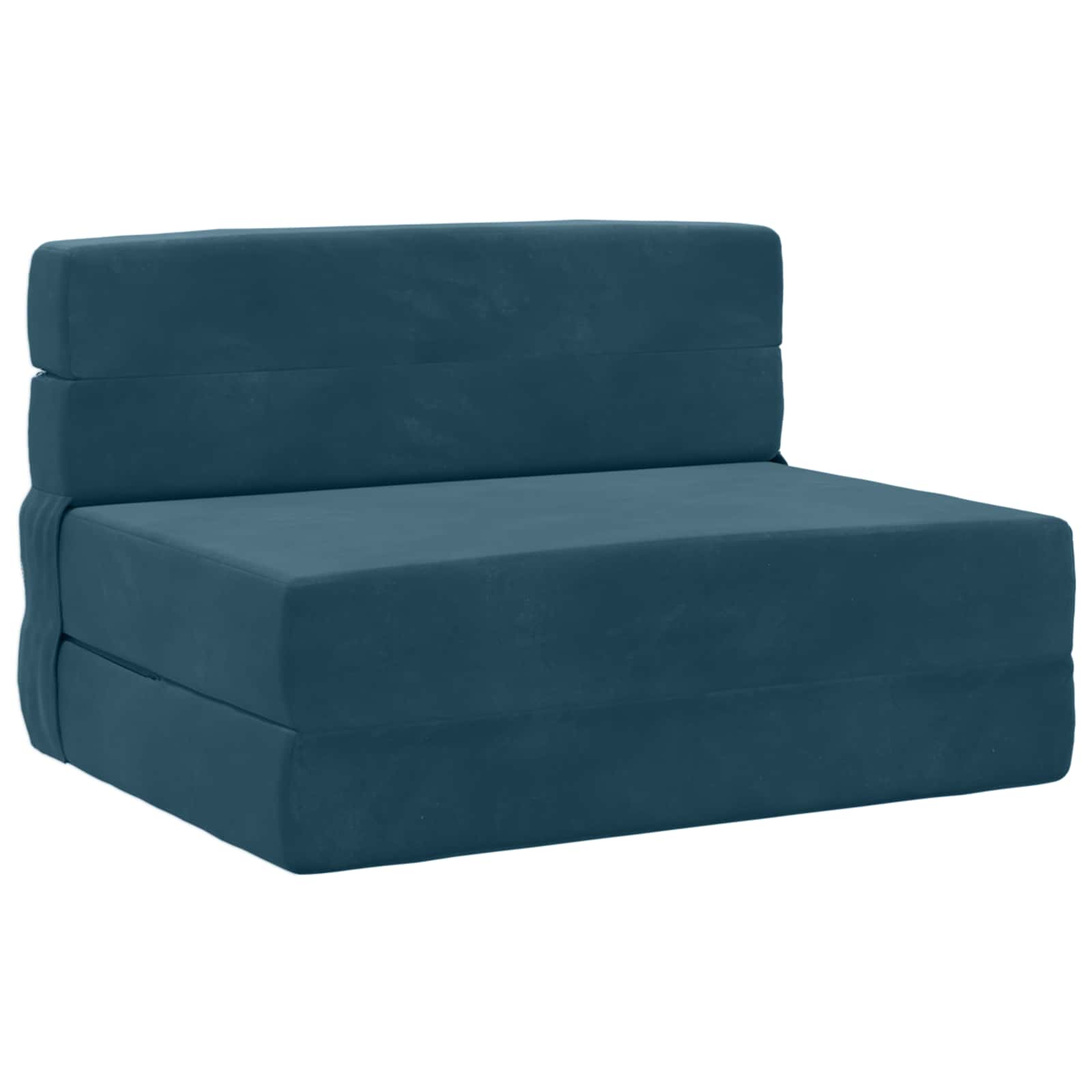 Fällbar Soffbed Blå 70 x 80 x 60 cm Tyg