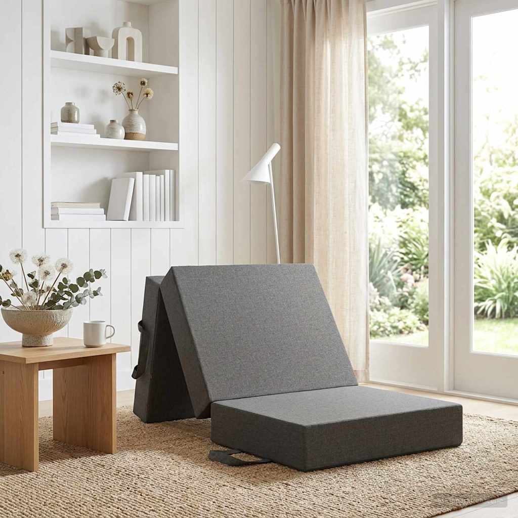 Fällbar Soffbed 75 x 63 x 45 cm Ljusgrå