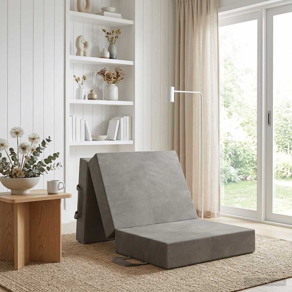 Fällbar Soffbed 75 x 67 x 45 cm Ljusgrå