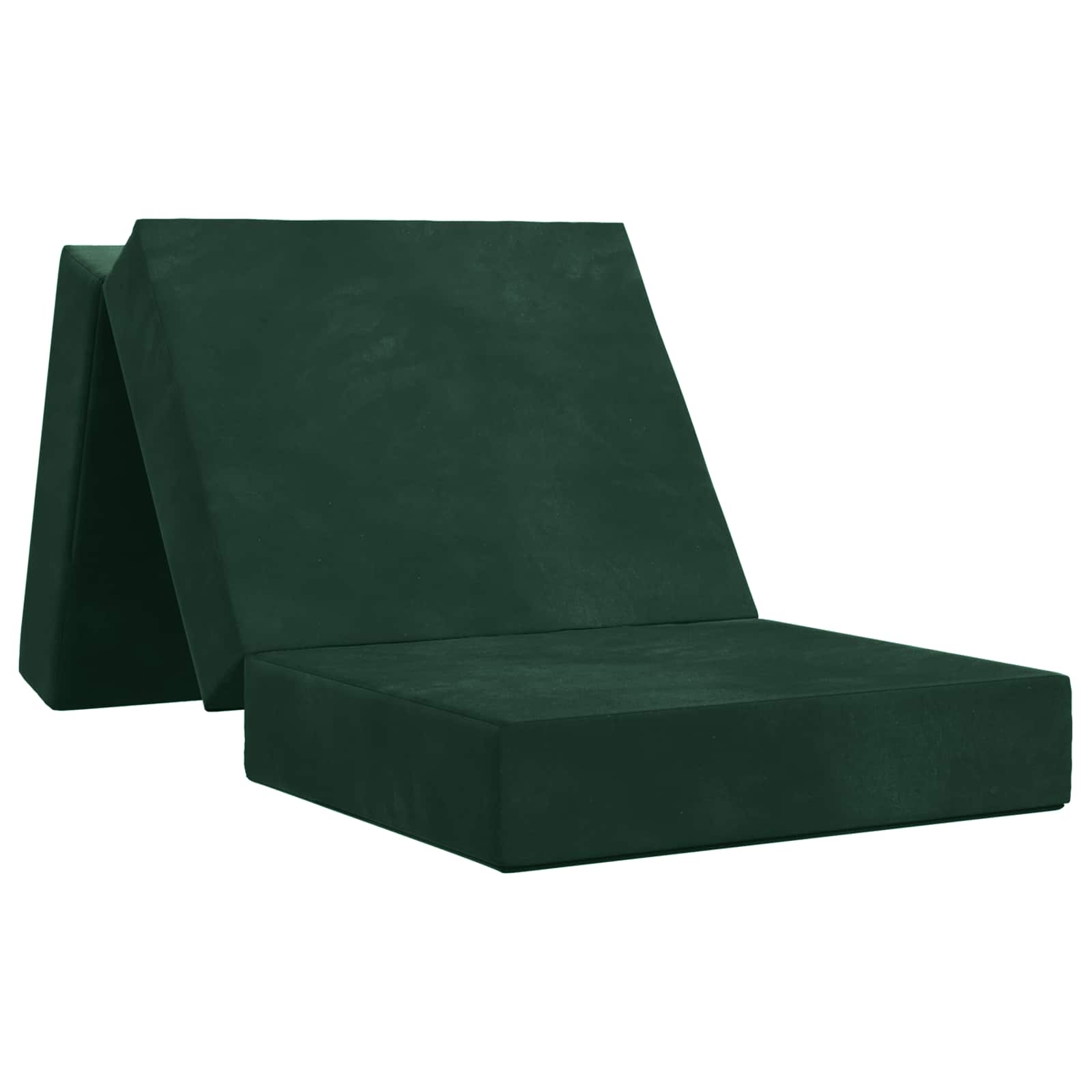 Fällbar Soffbed 90 x 63 x 45 cm Mörkgrön