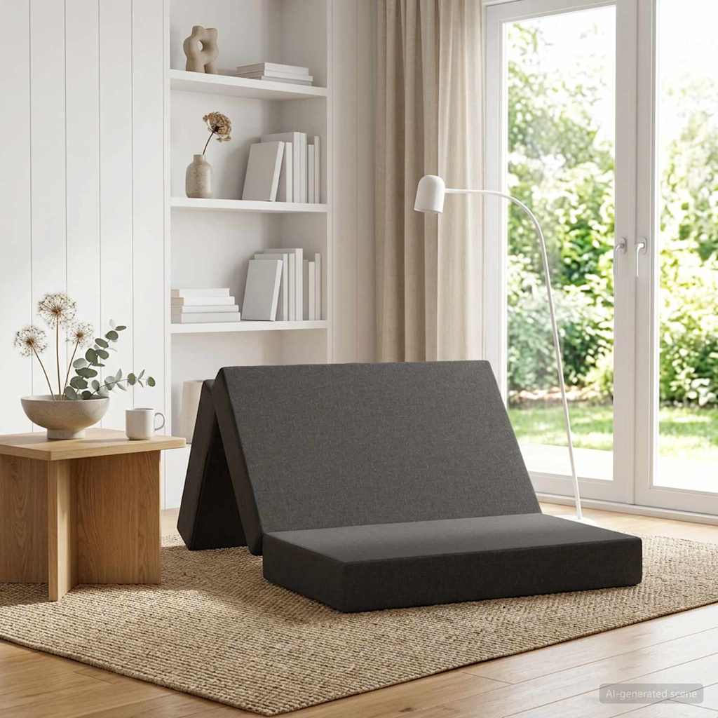 Fällbar Soffbed 100 x 67 x 45 cm Mörkgrå