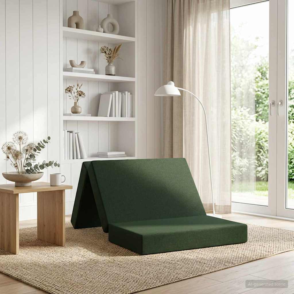 Fällbar Soffbed 100 x 67 x 45 cm Mörkgrön