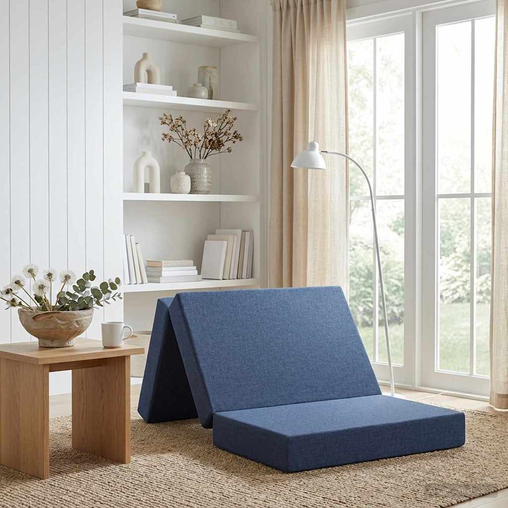 Fällbar Soffbed 100 x 67 x 45 cm Blå
