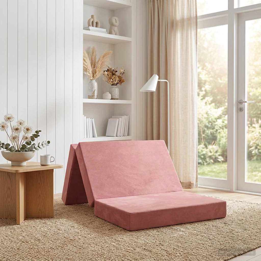 Fällbar Soffbed 90 x 67 x 45 cm Rosa