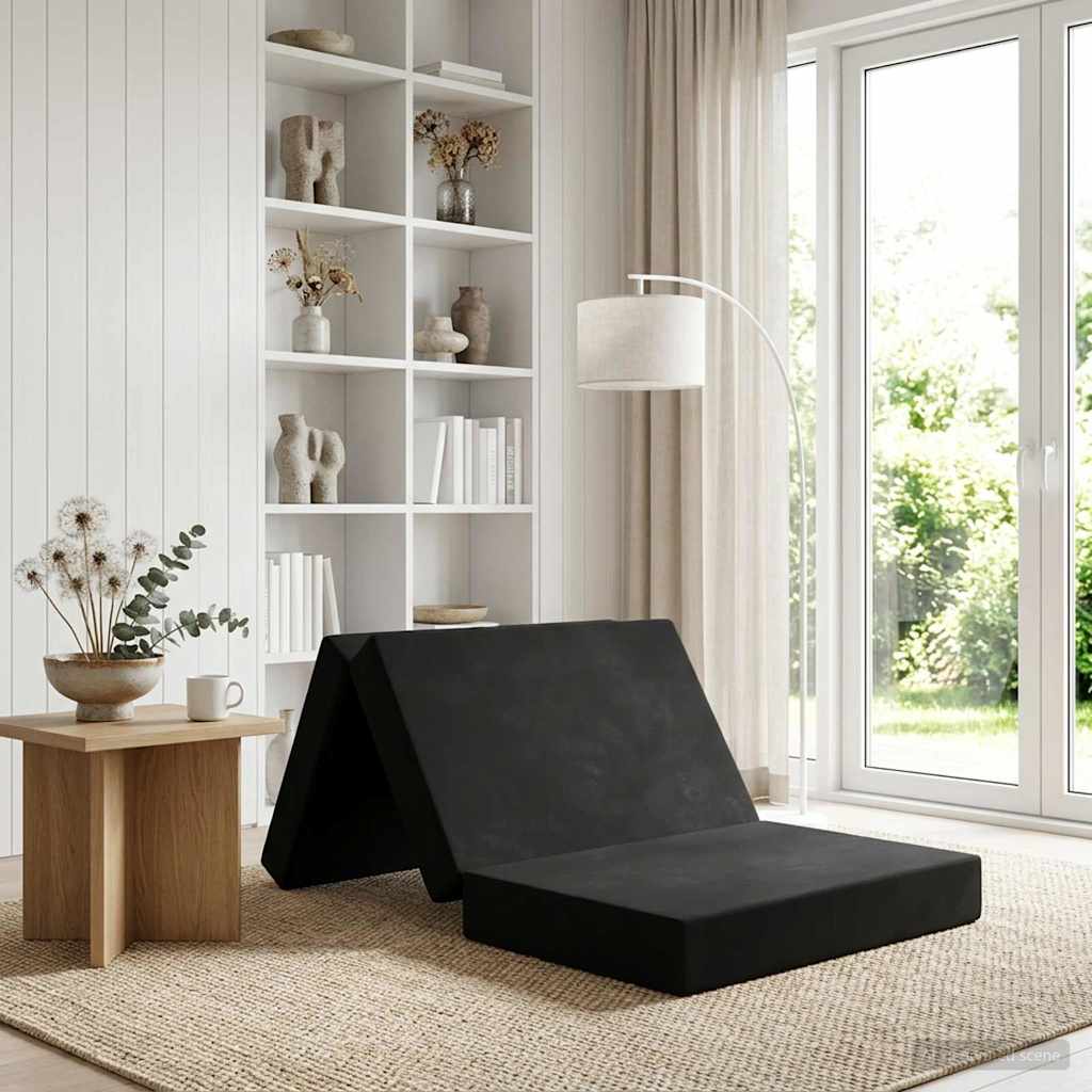 Fällbar Soffbed 90 x 67 x 45 cm Svart