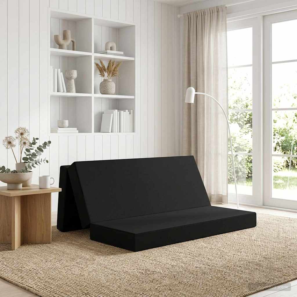Fällbar Soffbed 200 x 67 x 45 cm Svart