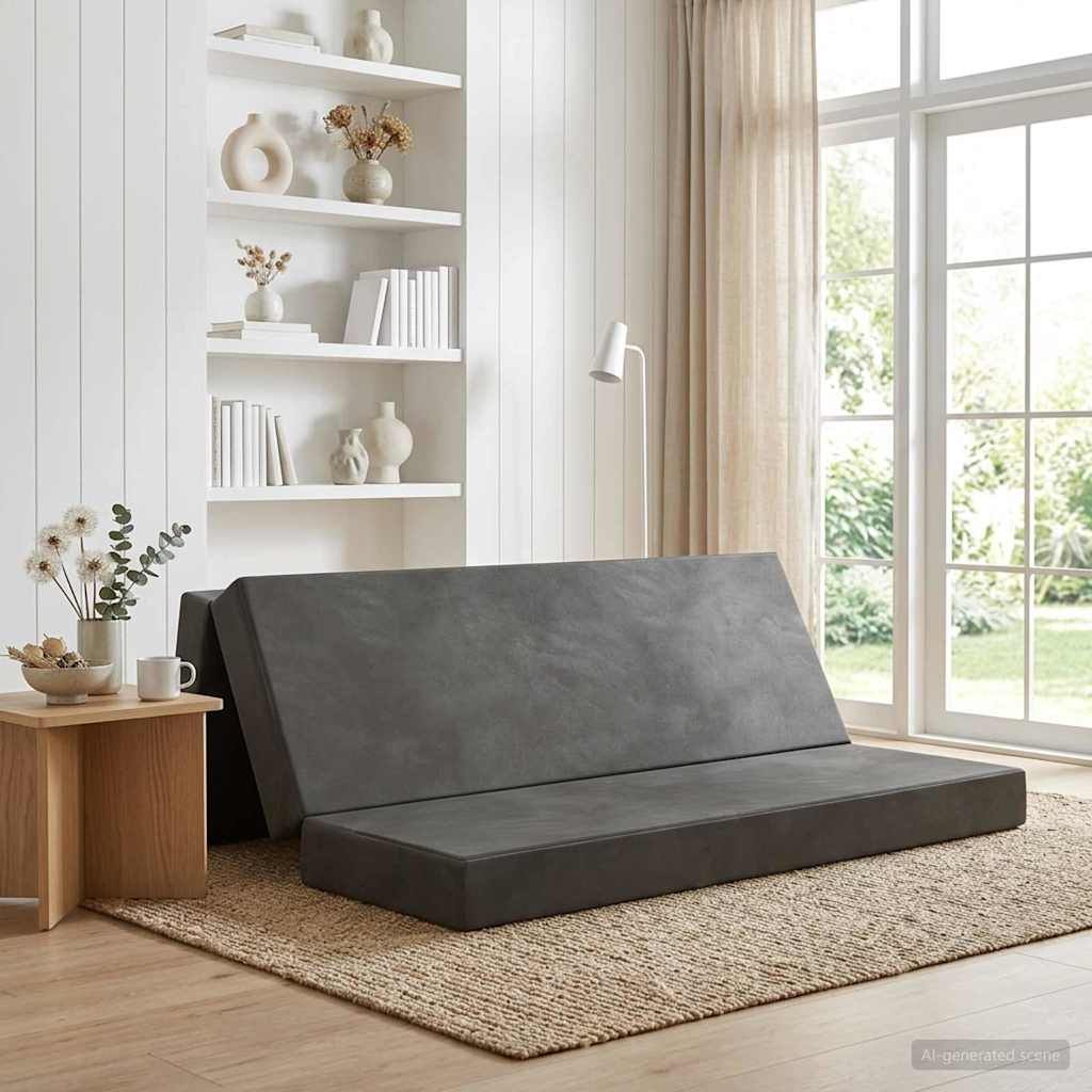 Fällbar Soffbed 200 x 67 x 45 cm Mörkgrå