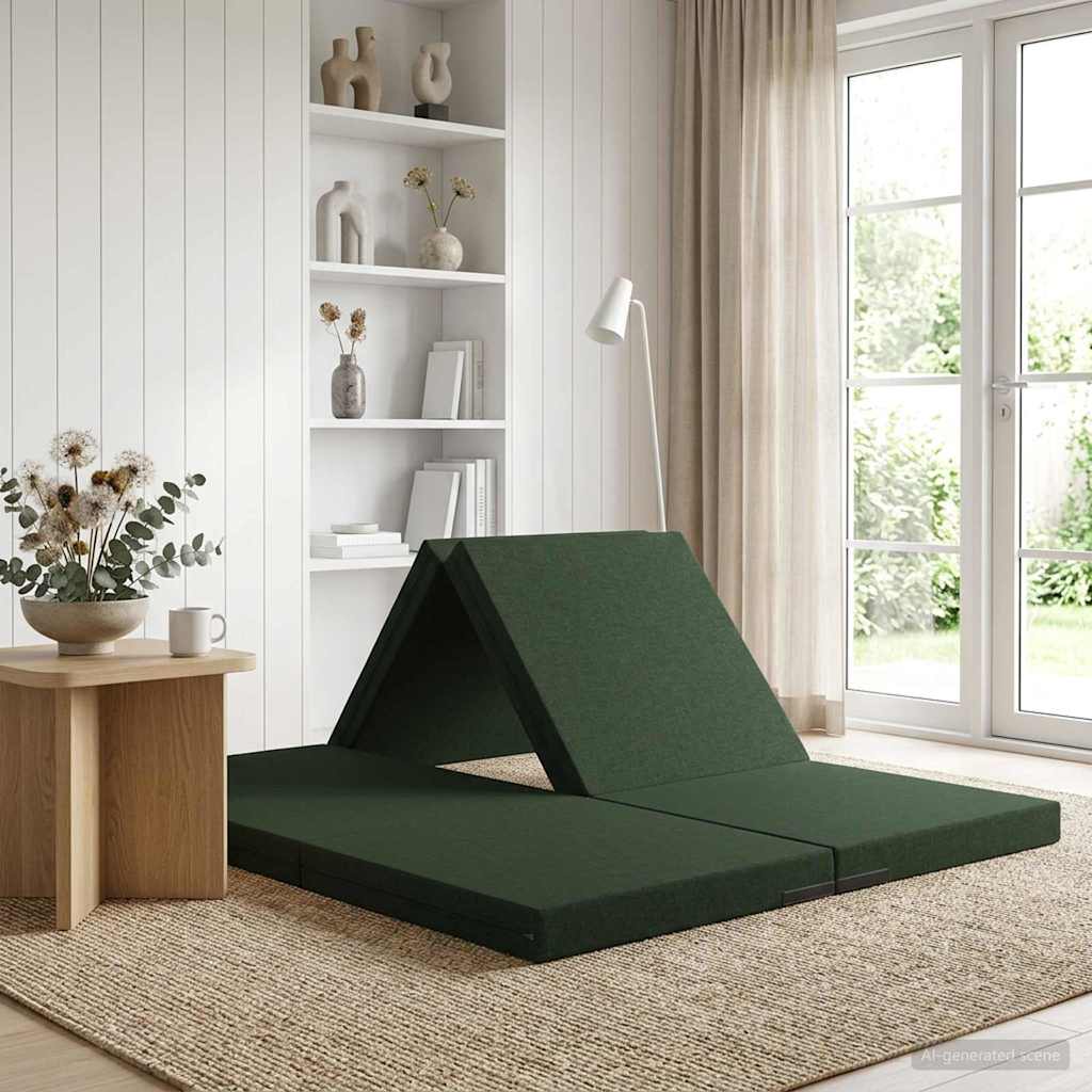 Fällbar Soffbed 140 x 67 x 15 cm Mörkgrön