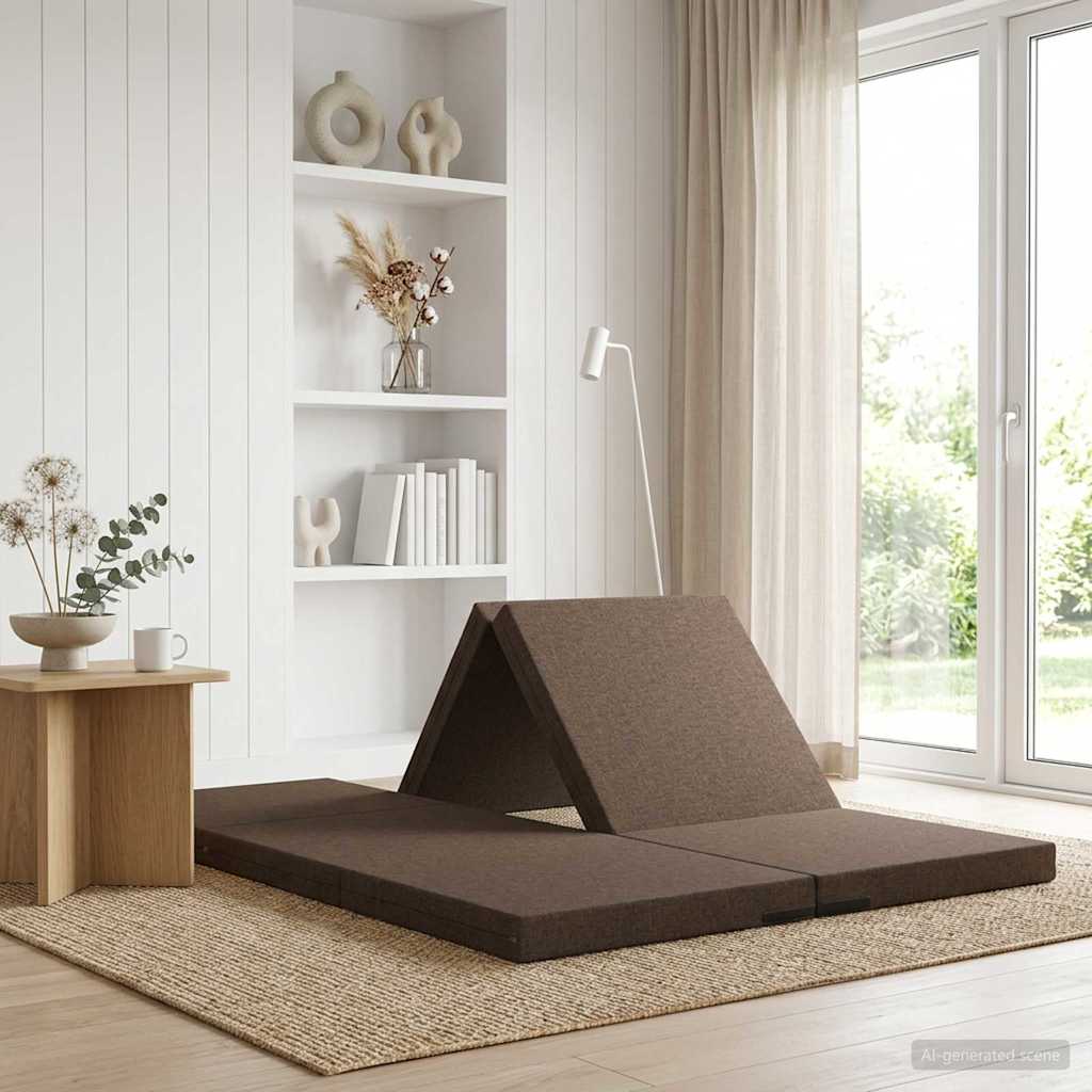 Fällbar Soffbed 140 x 67 x 15 cm Taupe