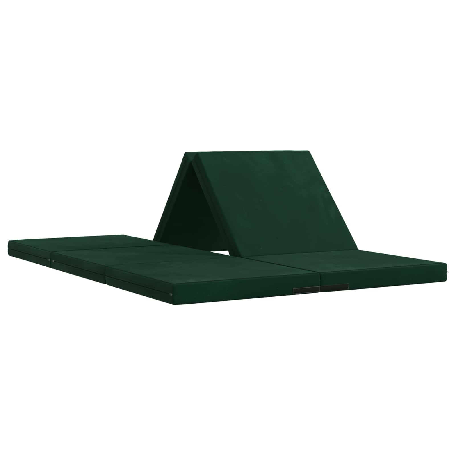 Fällbar Soffbed 140 x 67 x 15 cm Mörkgrön