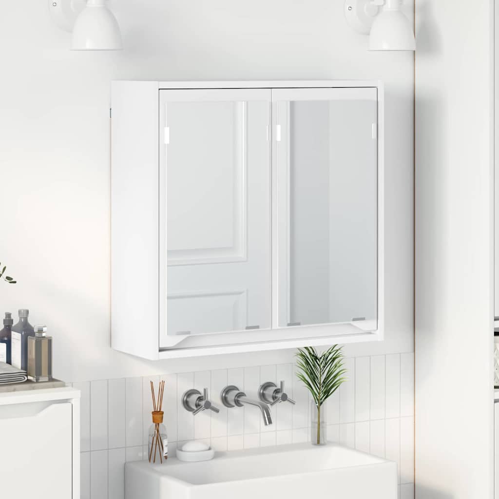 Badrumsspegelskåp Vit 60 x 20 x 60 cm Konstruerat trä