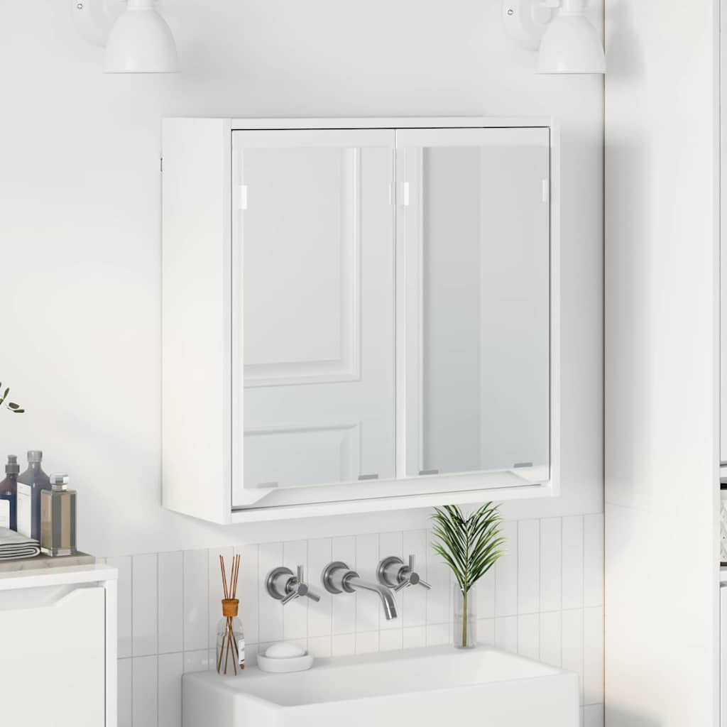 Badrumsspegelskåp Högblanka vita 60 x 20 x 60 cm