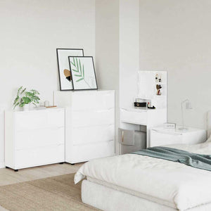 Förvaringsskåp Högblanka vita 80 x 31 x 81 cm Konstruerat trä