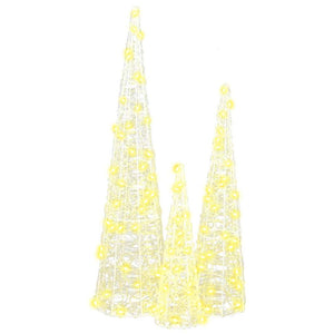 Julgran med 90 LED-lampor 3 pcs Varmvit 20 x 20 x 80 cm Akryl