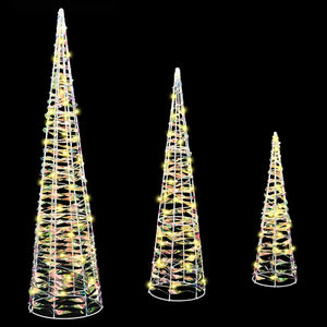 Julgran med 90 LED-lampor 3 pcs Varmvit 20 x 20 x 80 cm PET