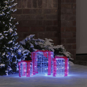 Dekor av Gåva Box 3 pcs Blå 20 x 20 x 21 cm Akryl