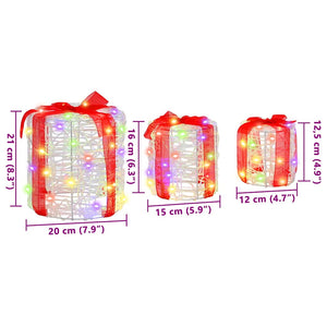 Dekor av Gåva Box 3 pcs färgstark 20 x 20 x 21 cm Akryl