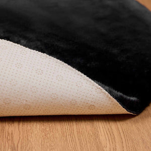 Fusk-kaninpälsmatta Olite Svart Ø 80 cm Polyester