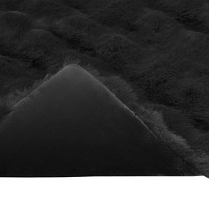 Faux Kaninpäls Filt 4 pcs Svart 130 x 150 cm Polyester
