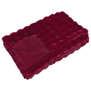 Faux Kaninpäls Filt Bordeaux Röd 130 x 150 cm Polyester