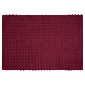 Faux Kaninpäls Filt Bordeaux Röd 130 x 150 cm Polyester
