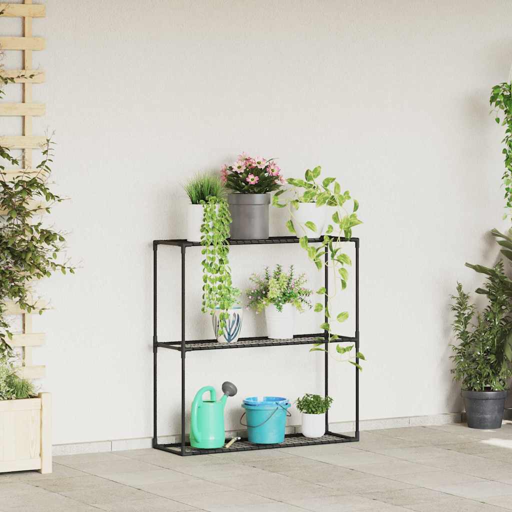 3-Tier växtställ Svart 100 x 32 x 102 cm Stål