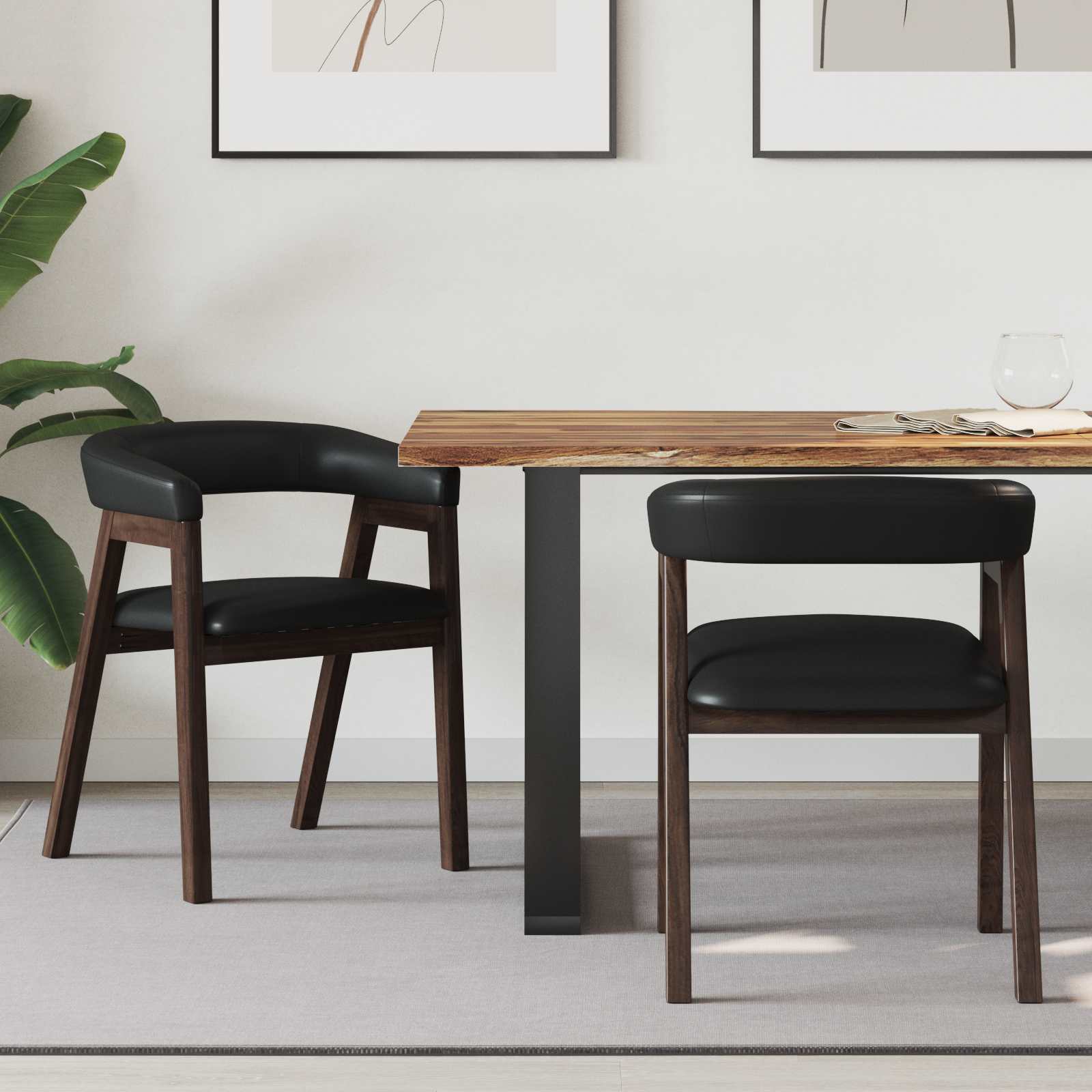 Matstolar 2 pcs Ljusbrun 54 x 57 x 73 cm Massiv Gummiträ