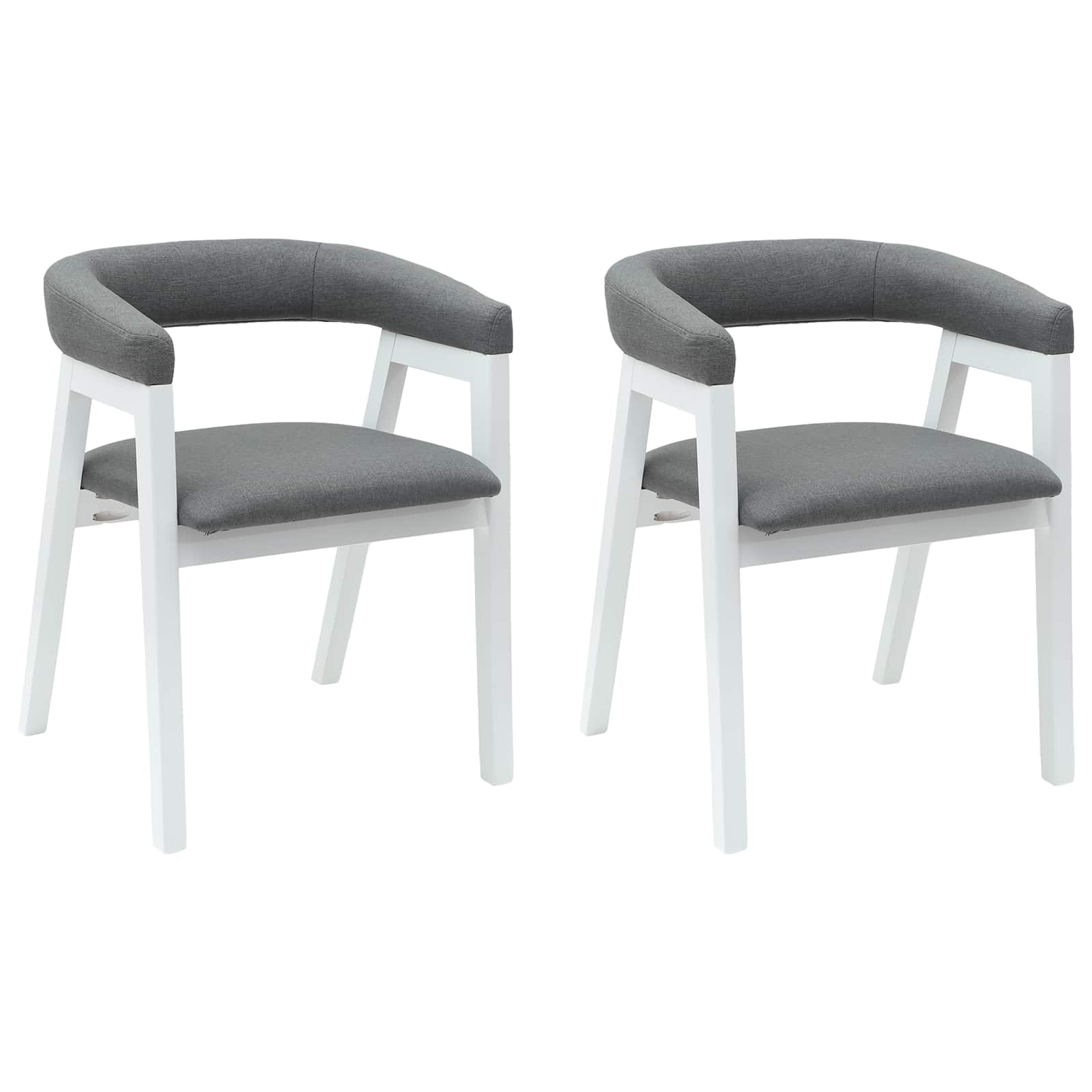 Matstolar 2 pcs Vit 54 x 57 x 73 cm Massiv Gummiträ
