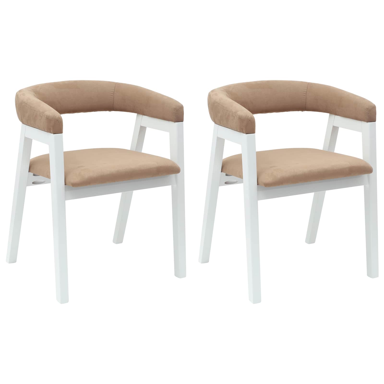 Matstolar 2 pcs Vit 54 x 57 x 73 cm Massiv Gummiträ