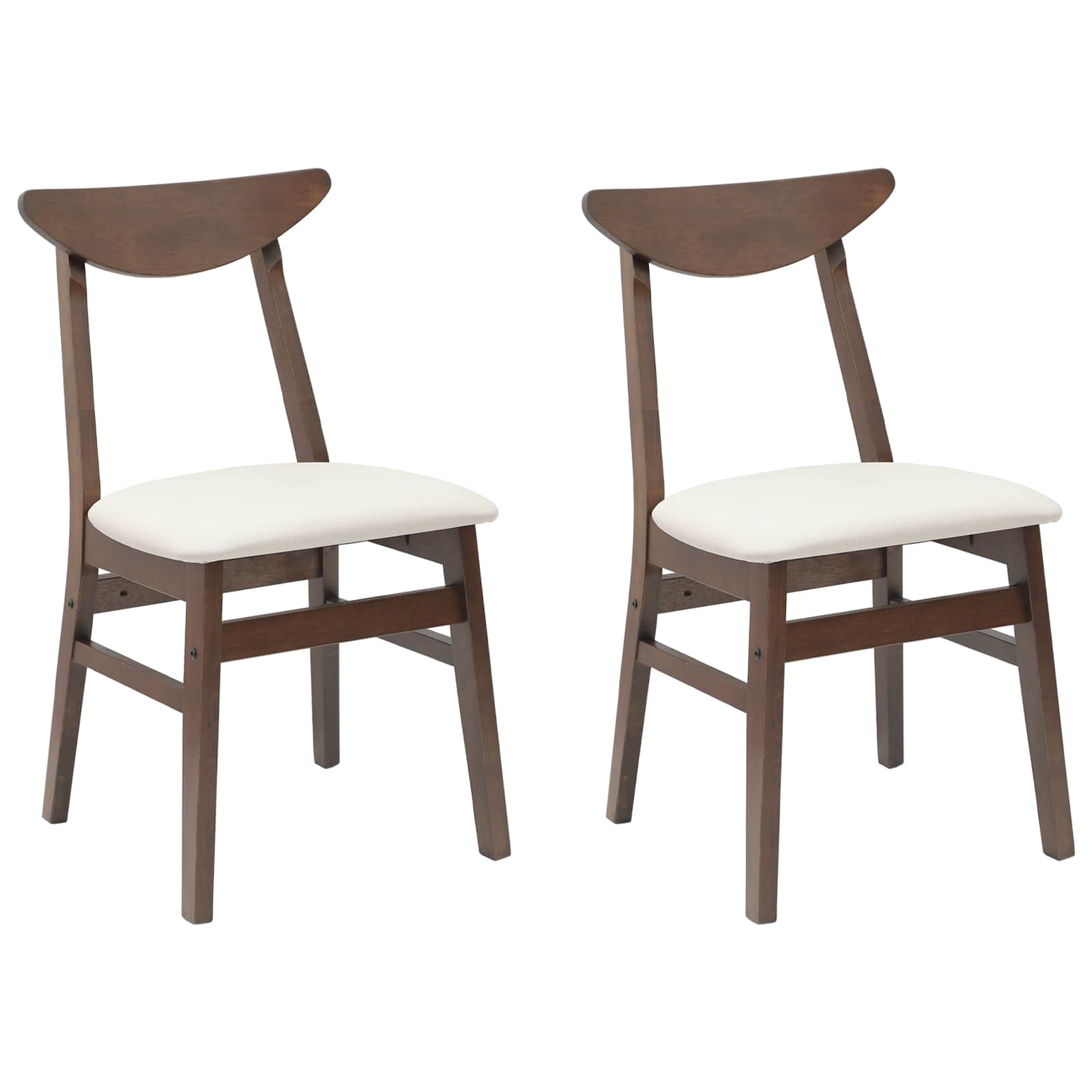 Matstolar 2 pcs Ljusbrun 42 x 47,5 x 81 cm Massiv Gummiträ