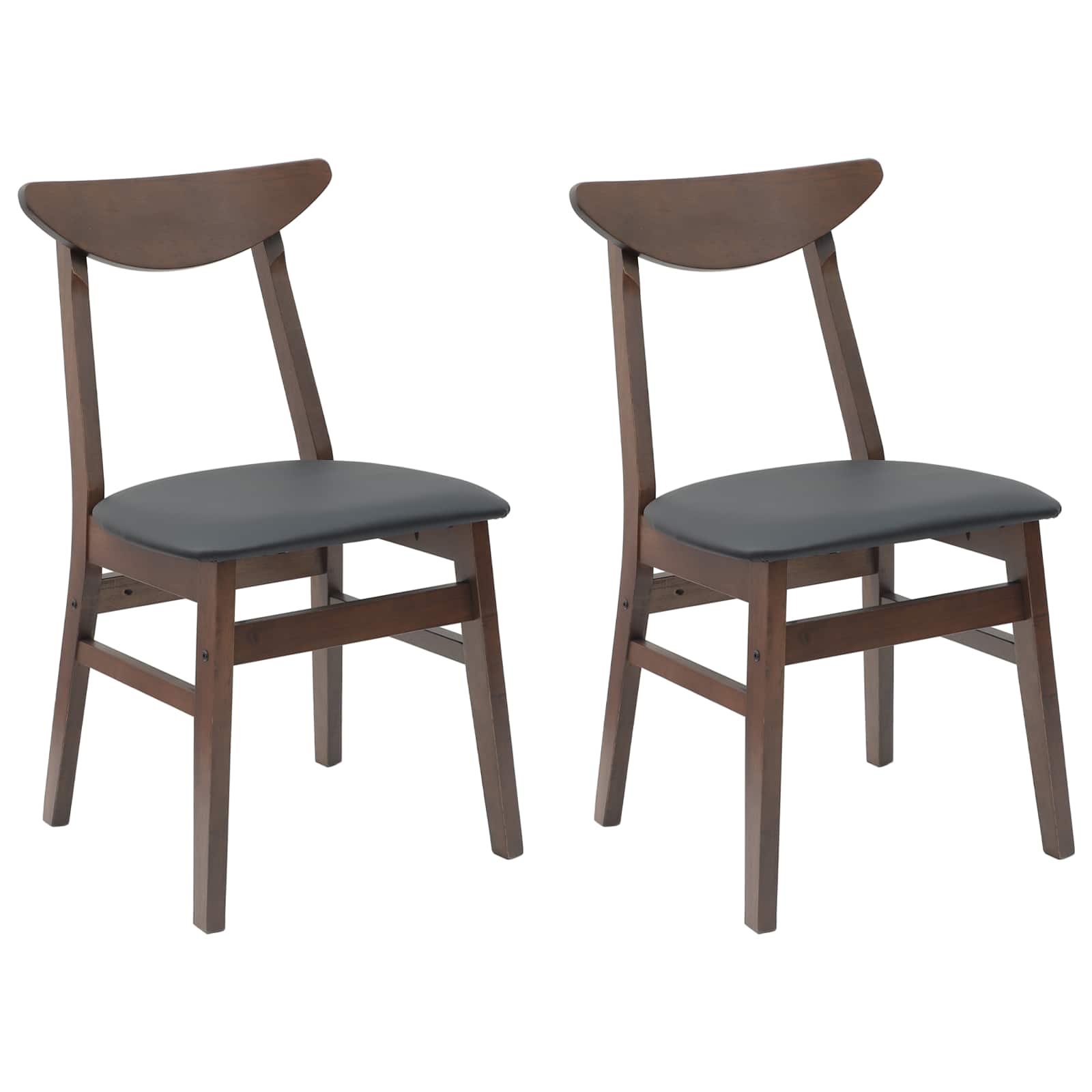 Matstolar 2 pcs Ljusbrun 42 x 47,5 x 81 cm Massiv Gummiträ