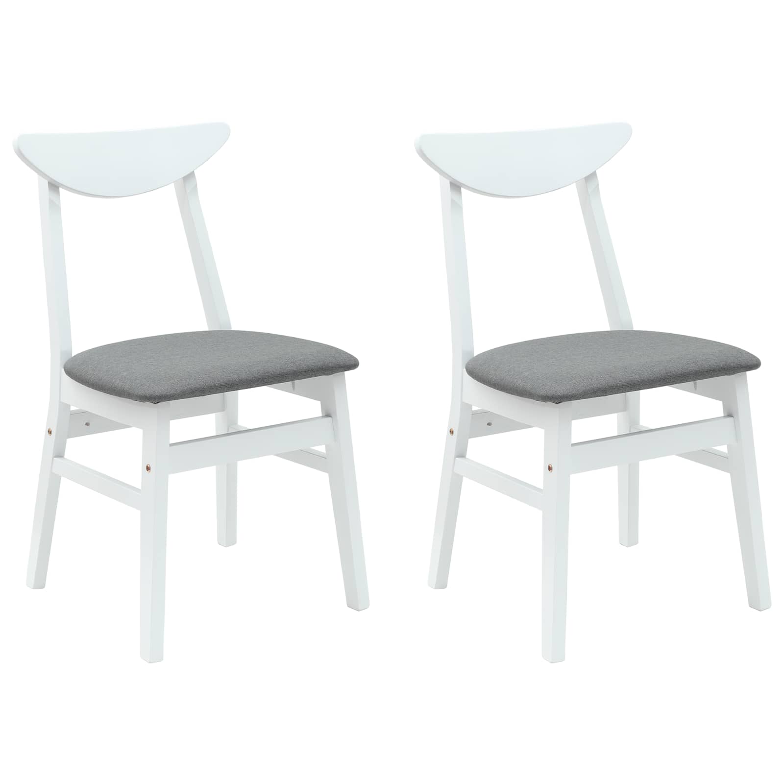 Matstolar 2 pcs Vit 42 x 47,5 x 81 cm Massiv Gummiträ